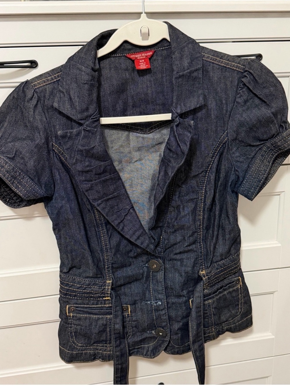 Guess Dark Blue Denim Short Sleeve Jacket